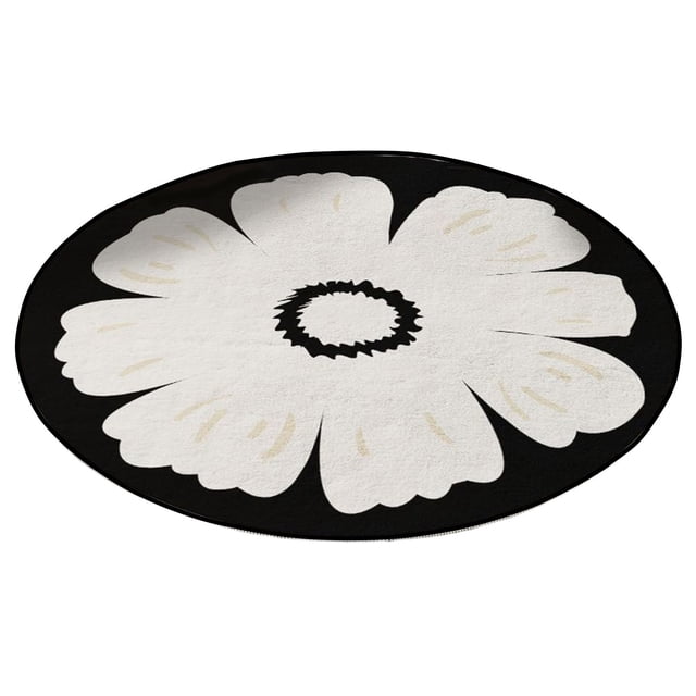 Round Area Rug For Living Room 31.5 In Diameter X 0.6 In Thick Non-Slip Washable Short-Pile Carpet Floor Mat For Home Nursery Kids Room