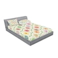 thumbnail image 2 of Ambesonne Floral Fitted Sheet & Pillow Sham Set, Colorful Graphic Garden, Full, Multicolor, 2 of 2