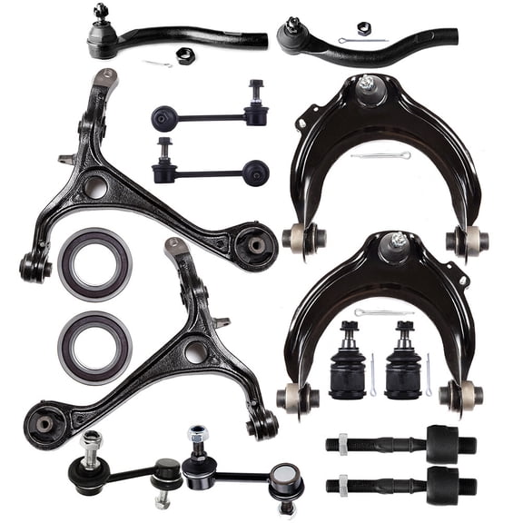 ECCPP - 16PCS Front Lower Control Arm Ball Joint Inner Outer Tie Rod End Sway Bar Link Wheel Hub Bearing Compatible Fit 2004-2008 For Acura TSX 2003-2007 For Honda For Accord Suspension Kit