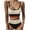 Apricot, variant on Cheers US Women's High Waisted Bikini Cut Out Sports Crop Top Color Block Swimsuit