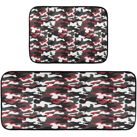 

BESTKITTY Camouflage Kitchen Mat - Cushioned Anti Fatigue Kitchen Rug Set of 2 Non Slip Waterproof Kitchen Mats for Kitchen Laundry Sink Office 19.7 ×27.6 +19.7 ×47.2