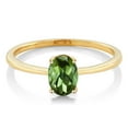 thumbnail image 2 of Gem Stone King 10K Yellow Gold Green Tourmaline Solitaire Engagement Ring | 0.70 Cttw | Oval 7X5MM | Gemstone October Birthstone | Wedding Engagement Anniversary Promise Ring for Women, 2 of 3