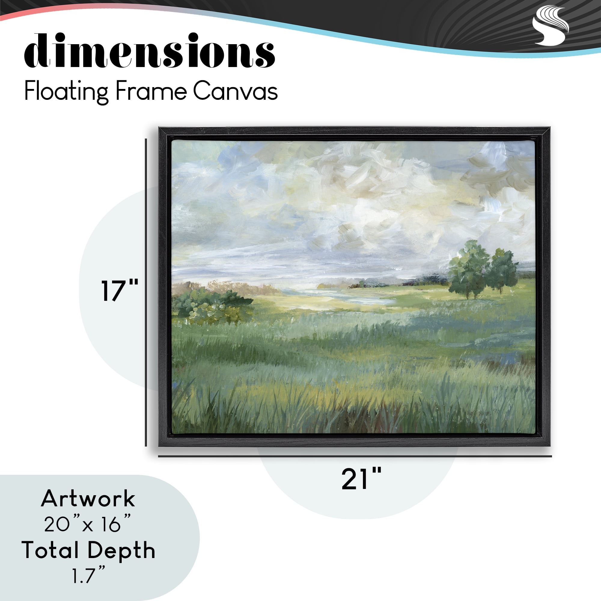 Stupell Industries Idyllic Summer Field Black Framed Floater Canvas Wall Art, design by Nan