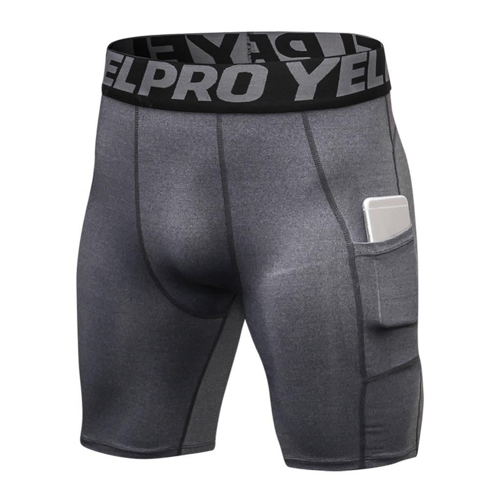 Poseca Men's Compression Shorts Cool Dry Athletic Workout Running Gym Spandex Baselayer Boxer