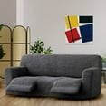 thumbnail image 4 of Housse de Sofa Inclinable - Canapé Inclinable - Housse en Tissu Polyester Doux - Protège-Meubles Extensible Ajusté en 1 Pce - Microfibra Collection - Gris Foncé (Housse de Sofa), 4 of 15
