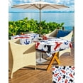 thumbnail image 4 of Outdoor Tablecloth with Umbrella Hole and Zipper Red Lobster Blue Crab Outdoor Tablecloths 60x102 Waterproof Table Cloths Nautical Anchor Patio Table Cloth Cover for Outdoor Tables Picnic Garden, 4 of 5