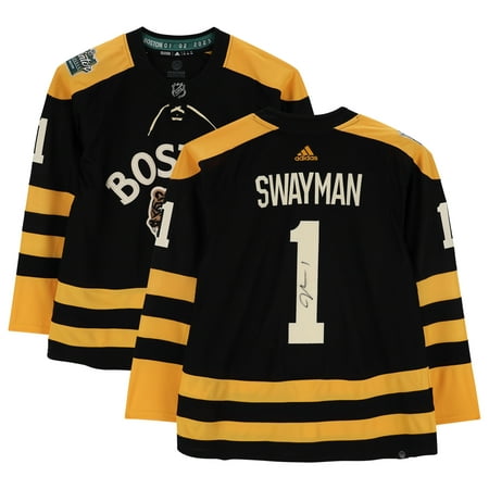 Jeremy Swayman Boston Bruins Autographed 2023 Winter Classic Adidas Authentic Jersey