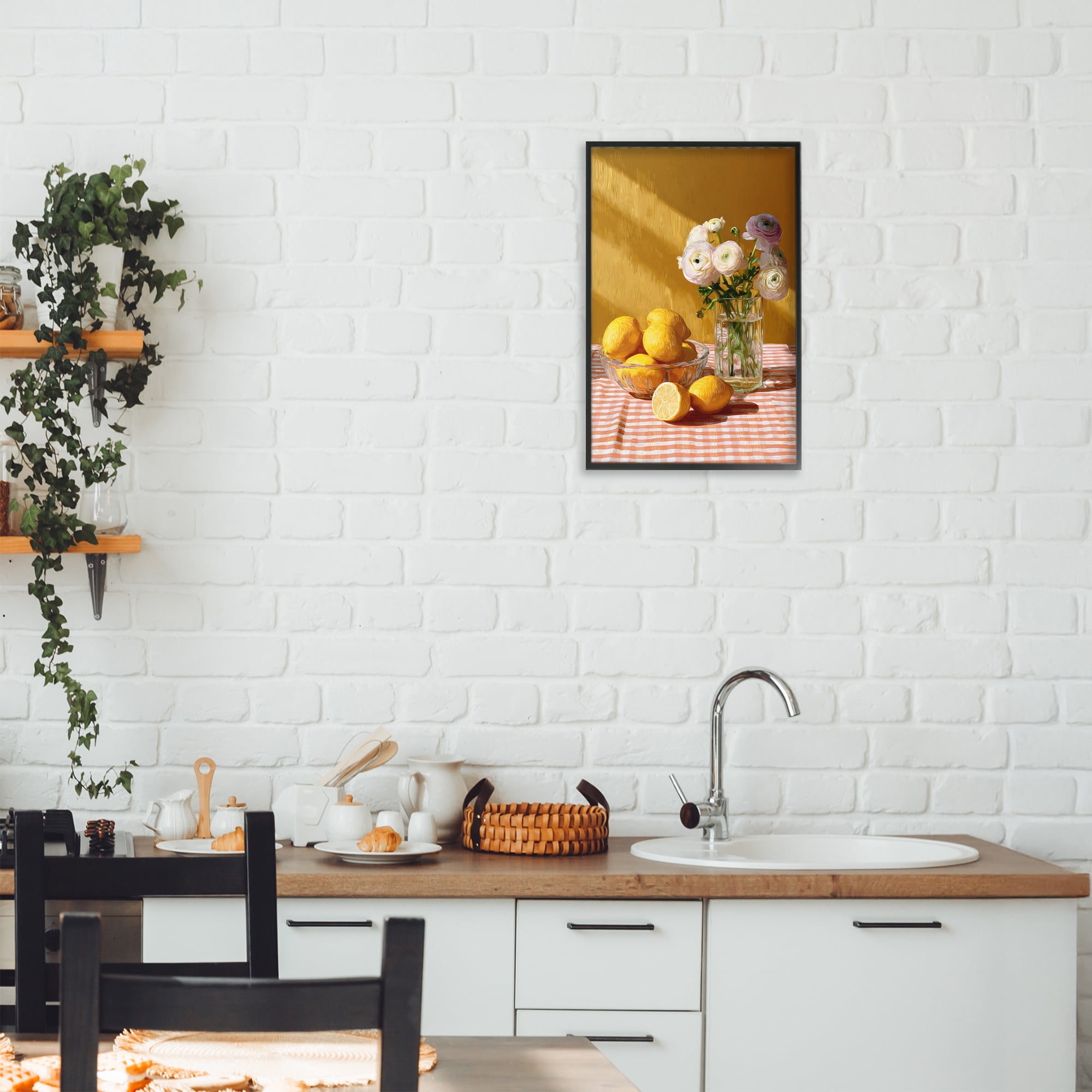Stupell Industries Lemony Breakfast Arrangement Black Framed Giclee Art, design by Petal Prints Design