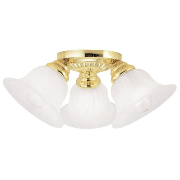 3 Light Flush Mount in Traditional Style 14.75 inches Wide By 7.5 inches High-Polished Brass Finish Bailey Street Home 218-Bel-1119470