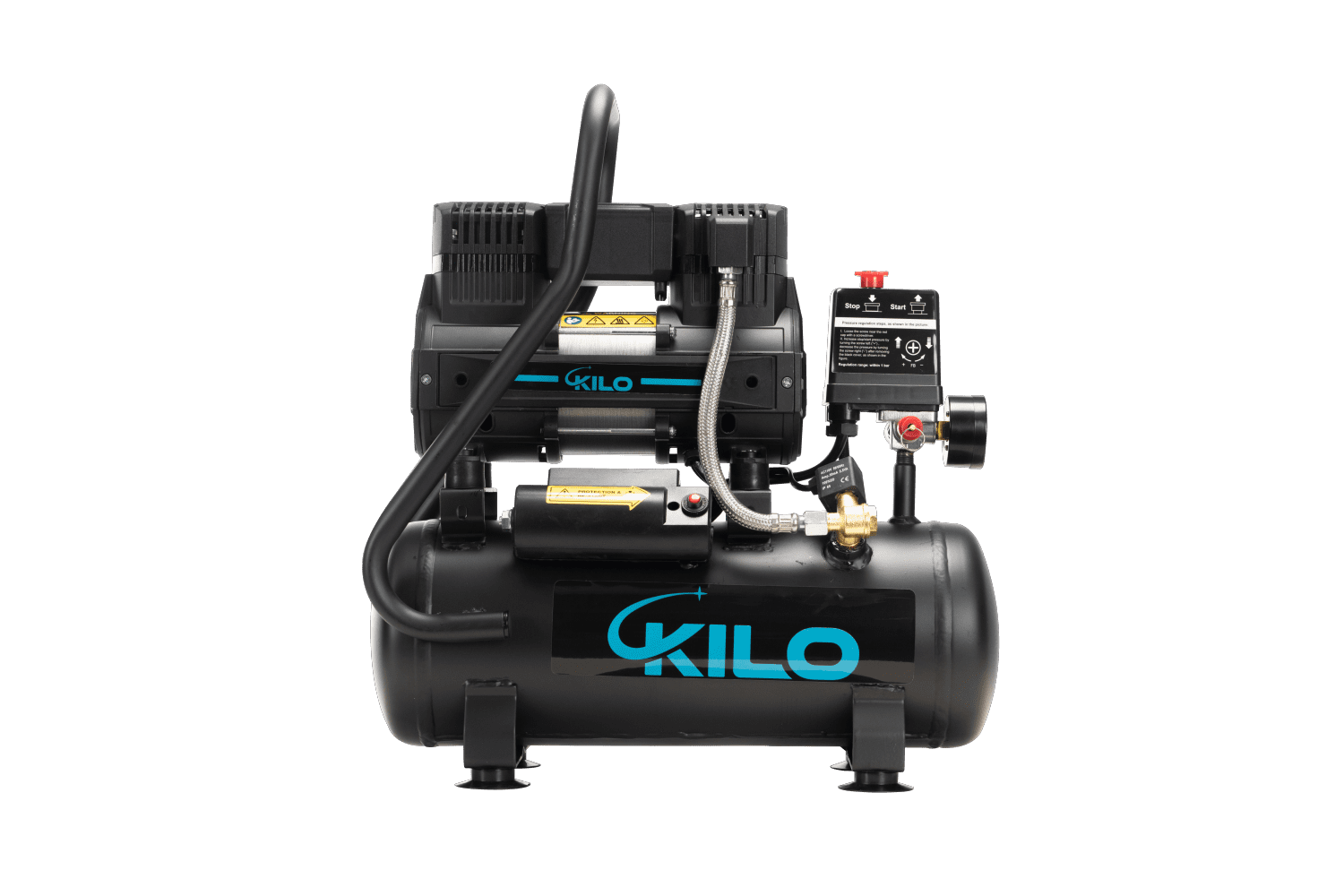 2 Gallon Oil Free Air Compressor, 1.0HP, Max.115 PSI Pressure, 65dB Ultra Quiet Compressor for Auto Repair, Tire Inflation, Spray Painting, Woodwork Nailing