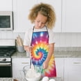 thumbnail image 4 of Colorful Rainbow Tie Dye Spiral Pattern Kids Aprons for Girls and Boys,Adjustable Neck Strap Toddler Aprons for Kids Cooking Baking, 4 of 6