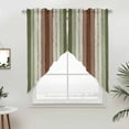 thumbnail image 5 of Sage Green Kitchen Window Curtains, Swag Curtains Valance for Bedroom Living Room Bathroom, Farmhouse Wood Grain Vintage Brown Striped Rod Pocket Window Curtain Block Drapes 2 Panels 28"x36", 5 of 9