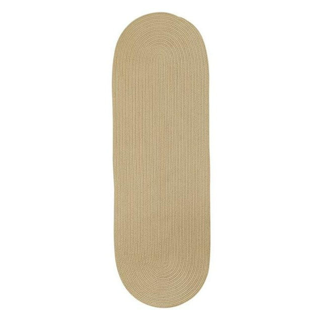 Colonial Mills Rug RV12R028X144 2 ft. 4 in. x 12 ft. Reversible Flat-Braid Oval Braided Runner Linen