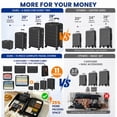 thumbnail image 3 of 11Pcs Hardshell Luggage Set, Lightweight Suitcases w/ Spinner Wheels, Carry on Luggage, Black, 3 of 9