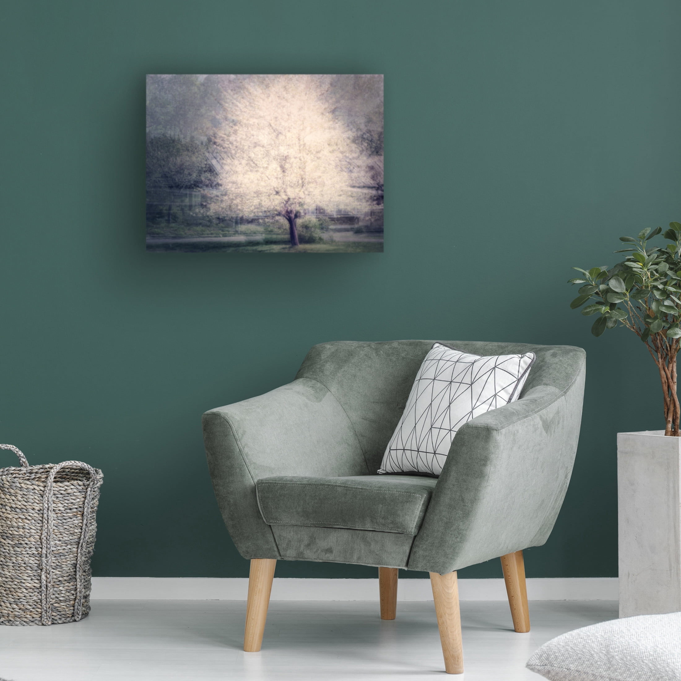 Canvas Wall Art - Delphine Devos 'Apple Tree In Bloom' Wall Art for Living Room, Bedroom, or Office Décor by Trademark Fine Art - 47 x 35 Inches