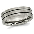 thumbnail image 1 of Mens Chisel Titanium 7mm Enamel and Grooved Brushed Wedding Band Ring, 1 of 5