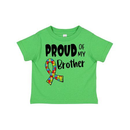 

Inktastic Proud of My Brother Autism Awareness Puzzle Piece Ribbon Gift Toddler Boy or Toddler Girl T-Shirt