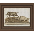 thumbnail image 3 of Giovanni Domenico Tiepolo 17x15 Black Modern Framed Museum Art Print Titled - A Boar, Galloping to the Left, and a Sleeping Sow (On the Base) (Mid-18th-Early 19th Century), 3 of 5