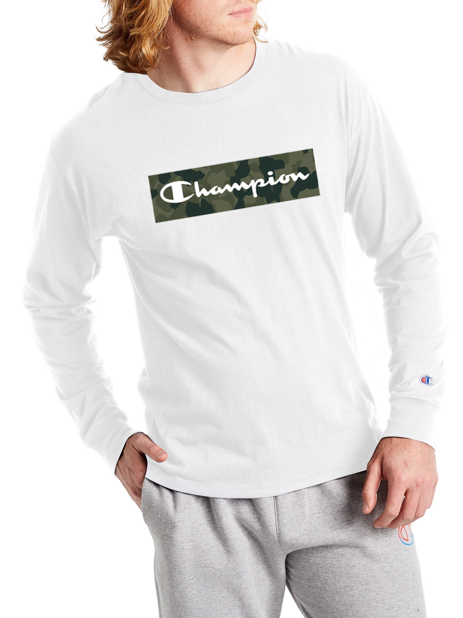 telefon Vulkan Solskoldning Champion Men's Camo Script Long Sleeve Graphic Tee Shirt, Sizes S-2XL, Mens  Long Sleeve T-Shirts - Walmart.com