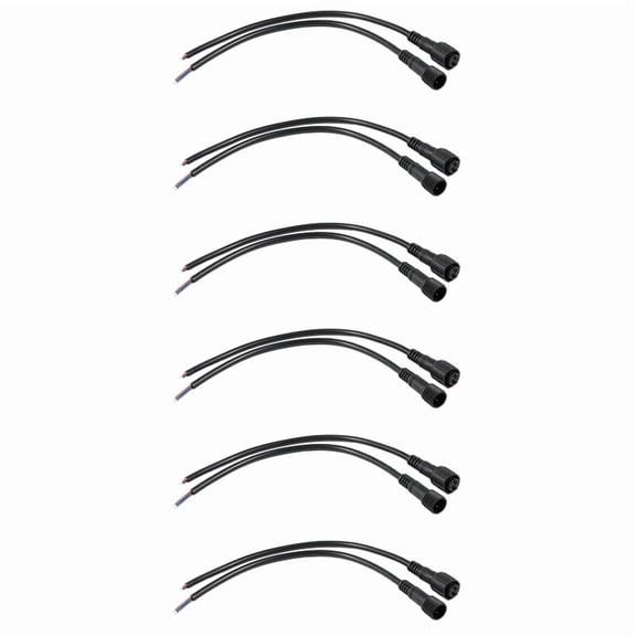 12X Male Female Plug 2 Pin LED Waterproof Connector Cable Black