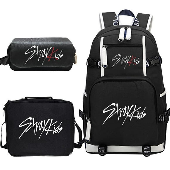 Juego de mochilas escolares Stray Kids, lonchera, bolsa para lápices