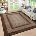 thumbnail image 4 of Boho Rug 4x6 for Bedroom Machine Washable Rug Braided Print Floor Cover Indoor Non Slip Throw Carpet Farmhouse Rustic Accent Rug Moroccan Carpet for Living Room Home Decor, Brown, 4 of 9