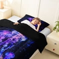thumbnail image 3 of jejeloiu Colorful Jellyfish Print Twin Comforter Sets,Neon Coral Pattern Bedding Set For Boys,Purple Black,Black Reversible,2 Pieces,1 Comforter and 1 Pillowcase, 3 of 7