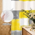 thumbnail image 3 of No Hook Shower Curtain, Yellow Grey Shower Curtains for Bathroom with See Through Top Window, Rustic Mottled Oil Painting Abstract Texture Waterproof & Washable Bath Curtain Extra Long 72"x96", 3 of 9