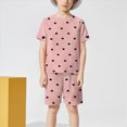 thumbnail image 4 of TOWED22 Infant Summer Clothes 2 Piece Sets Print Shirt Tee + Elastic Waist Shorts Casual Outfits Toddler Girl Clothing(Pink,3-4 Y), 4 of 6