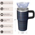 thumbnail image 3 of 20oz Stainless Steel Insulated Tumbler with Handle and Straw, Geometric Texture Double Wall Travel Mug Leak-Proof Lid, 3 of 5