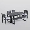 thumbnail image 2 of Miekor Furniture Outdoor 6-Seater Acacia Wood Dining Set with Bench,Dark Gray/Light Gray 44077, 2 of 12