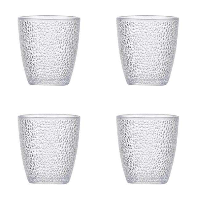 4PCS Unbreakable Acrylic Drinking Glasses - Clear Plastic Tumblers for Beer, Juice & Cocktails, Shatterproof & Fall-Proof Bar Glasses for Restaurant, Home, Party - Stackable & Dishwasher Safe