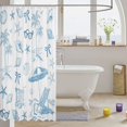 thumbnail image 3 of Manfei Vacation Beach Bowtie Shower Curtain 72Wx84L,Palm Chair Seaside Bathroom Shower Curtain, 3 of 5
