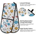 thumbnail image 4 of Dailycode Double Sided Oven Mitt with Loop Heat Resistant Kitchen Long Potholders 7" x 35" Rocket Planet Star, 4 of 6