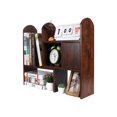 thumbnail image 1 of Adjustable Desktop Shelf Countertop Bookshelf Bookcase Wood Desk Organizer Office Supplies and Accessories Storage Display Rack, Black&Brown&Dark Gray, 1 of 4