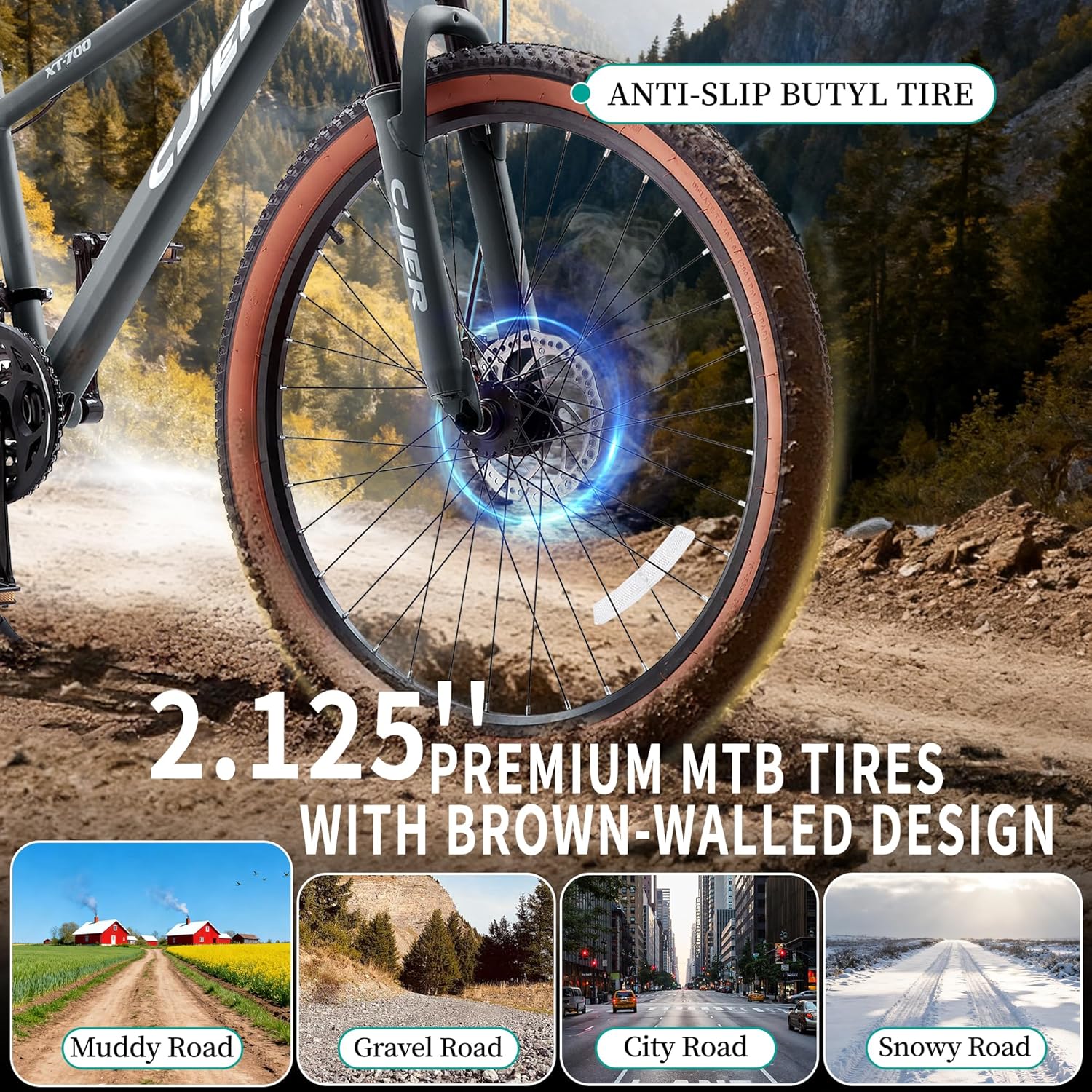 20 inch Kids Mountain Bike, DEYGIA 21 Speed MTB with Internal Cable Routing, Suspension Fork, Dual Disc Brakes - 2.125'' Tires, Easy Assembly
