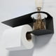 thumbnail image 4 of Portarrollos de Papel Higiénico de Acero Inoxidable Montados en la Pared con Estante | Blanco o negro | Estante de almacenamiento de baño resistente a la corrosión para toallitas, detergente,, 4 of 6