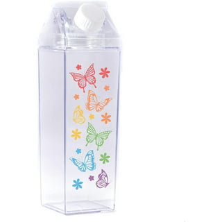 Butterfly Rainbow Milk Carton Water Bottle Cute Milk Carton 