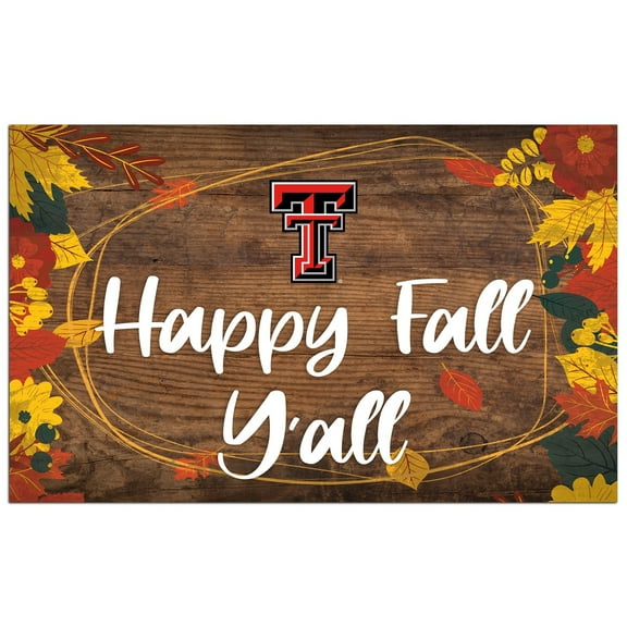 Texas Tech Red Raiders 11'' x 19'' Happy Fall Y'all Sign