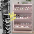 thumbnail image 6 of Shoe Storage Cabinet for Entryway, Pink Shoe Cabinet with 3 Flip Drawers, Hidden Shoes Rack Freestanding Storage Organizer for Entryway,Closet, Living Room,Hallway 47.24"H × 31.50"W × 9.44"D, 6 of 12