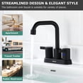 thumbnail image 5 of PARLOS Centerset Two-Handle Bathroom Sink Faucet with Metal Drain Assembly and Supply Hose,Matte Black, 5 of 6