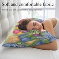 thumbnail image 5 of Easter Rabbit Eggs Pillow Covers 16"x24", Spring Tulips Floral Green Leaves Pastoral Soft Brushed Microfiber Breathable Throw Pillow Covers, Decorative Pillowcase with Zipper for Couch Sofa Bedroom, 5 of 9