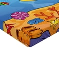 thumbnail image 2 of Ambesonne Yellow Submarine Fitted Sheet, Submarine Seahorse, Queen Size, Marigold and Aqua, 2 of 3
