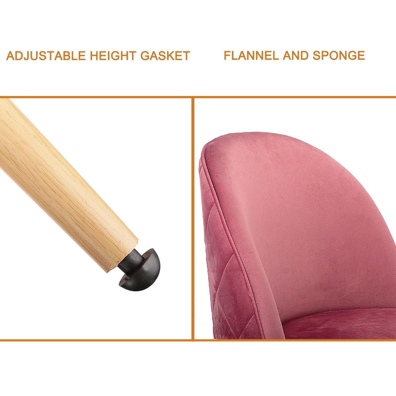 Kepooman Velvet Dining Chair Set, Dining Kitchen Chair, Mid Century Living Room Chair, Modern Metal Leg Upholstered Side Chair, Set of 2, Pink Kepooman Velvet Dining Chair Set, Dining Kitchen Chair, Mid Century Living Room Chair, Modern Metal Leg Upholstered Side Chair, Set of 2, Pink