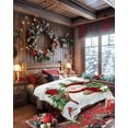 thumbnail image 4 of Christmas Snowman Flannel Blanket for Bed,Travel and Camping, Xmas Tree Forest Snowflake Winter Snowing Super Soft Cozy Blanket for All Seasons 40" x 60", 4 of 6