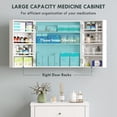 thumbnail image 3 of White Wall Mount Cabinet with 4 Shelves & Door Racks | 20.9" MDF Storage Organizer for Bathroom, Kitchen, Clinic | Secure Home Essentials Display, 3 of 7
