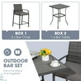 thumbnail image 2 of OC Orange-Casual Patio Bar Set, All-Weather Wicker, 2 Height Rattan Bar Stools with Wood Grain Top Coffee Table, for Porch, Garden, Bistro, Grey Cushion, 3-Piece, 2 of 9