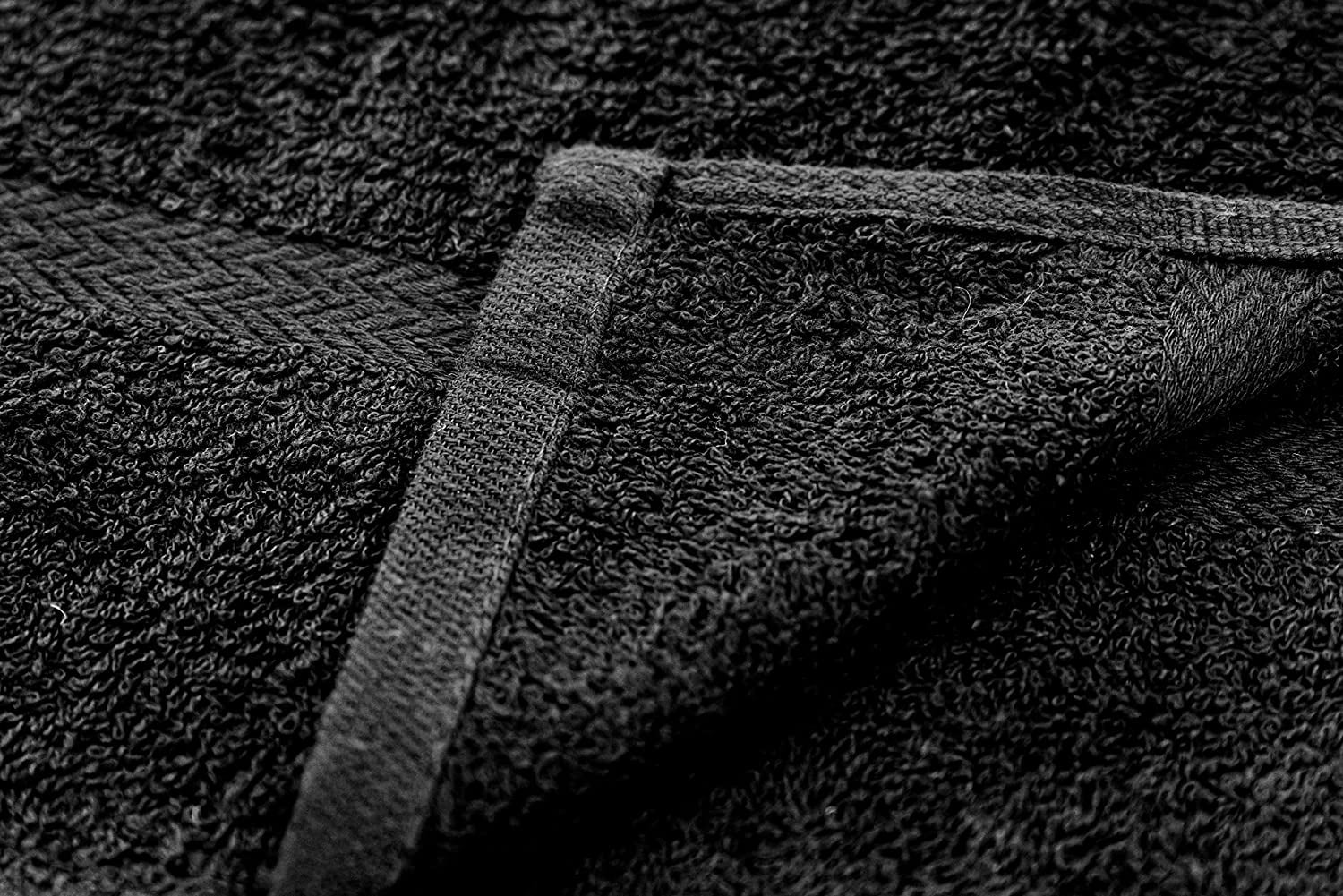 Simpli-Magic Hand Towels, Multipurpose Cotton Towels for Bathroom Use & More, 16" x 27", Black
