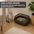 thumbnail image 2 of Matte Black Open Top Cat Litter Box High Side with Litter Scoop 14.37×10.63×5.31 inch, 2 of 6