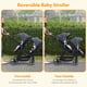 thumbnail image 3 of Yeshouse Cochecidoble tándem para recién nacidos y niños pequeños, cochecidoble plegable con asiento Reversible, arnde seguridad de 5 puntos, respaldo ajustable y dosel, 3 of 9